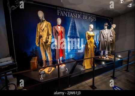 Leavesden, Großbritannien - 23. August 2022: Ausstellungen in der Making of Harry Potter Tour im Warner Bros Studio. Stockfoto