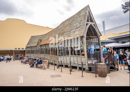 Leavesden, Großbritannien - 23. August 2022: Ausstellungen in der Making of Harry Potter Tour im Warner Bros Studio. Stockfoto