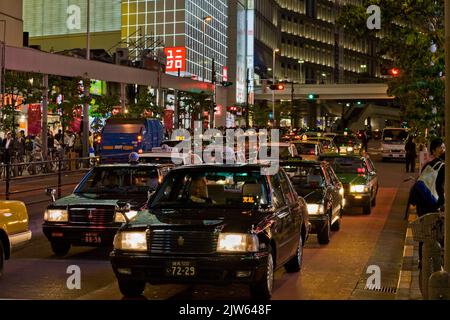 Night Taxis Shinjuku Tokyo Japan 4 Stockfoto