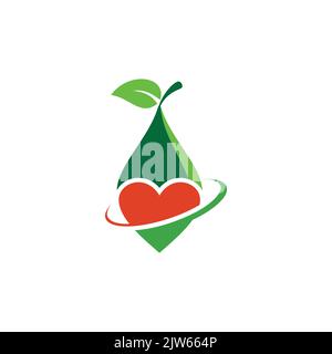 Liebe frisches Obst Logo Symbol Vektor Grafik-Design Stock Vektor