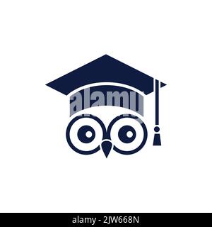 Owl Bachelor Graduate Logo Symbol Vektor Grafik Design Stock Vektor