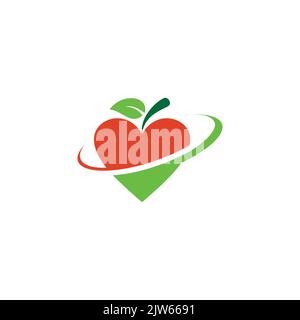 Love Fruit Logo Icon Vektor Grafik-Design Stock Vektor