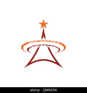 Stern Turm Buchstabe Ein Logo Symbol Vektor Grafik-Design Stock Vektor