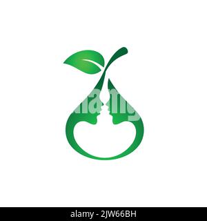 Twin Schönheit Dame Obst Logo Symbol Vektor Grafik-Design Stock Vektor