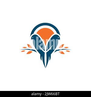 Twin Bird Logo Symbol Symbol Vektor Grafik-Design Stock Vektor