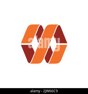 Stilvolles Design mit M W-Logo und Vektorgrafik Stock Vektor