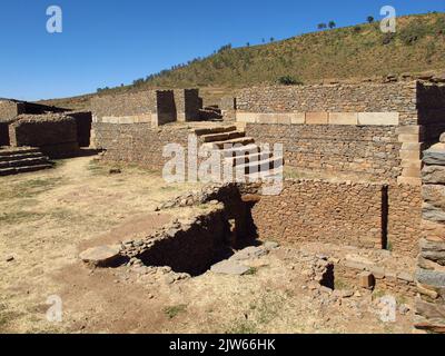 Palastruinen in Axum, Äthiopien Stockfoto