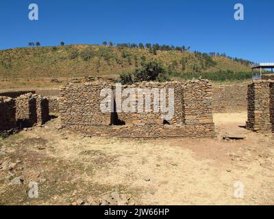 Palastruinen in Axum, Äthiopien Stockfoto