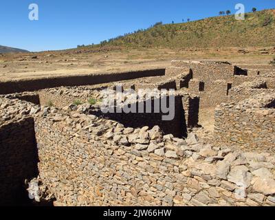 Palastruinen in Axum, Äthiopien Stockfoto