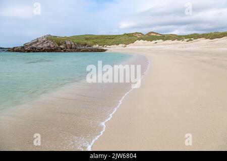 Sandstrand in Carnish, Uig, Lewis, Isle of Lewis, Hebrides, Äußere Hebriden, Westliche Inseln, Schottland, Vereinigtes Königreich Großbritannien Stockfoto