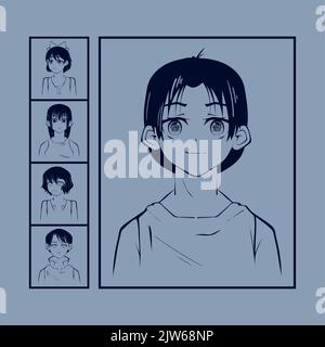 Satz von Anime-Charakteren Stock Vektor