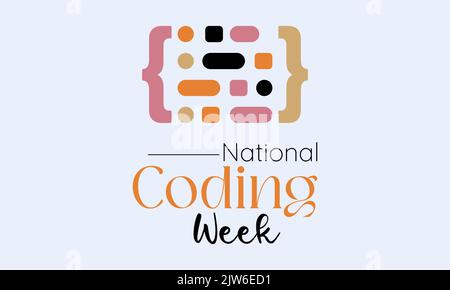 Vektor-Illustration Design-Konzept der National Coding Week beobachtet jeden september. Stock Vektor