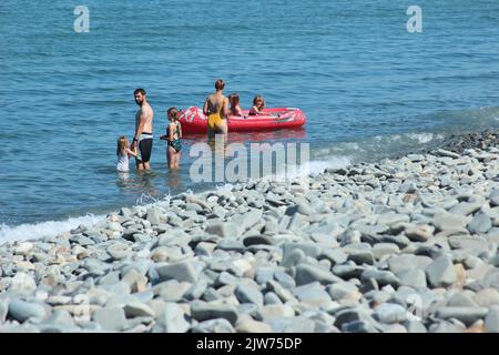 Sommer in Penmaenmawr, Nordwales Stockfoto