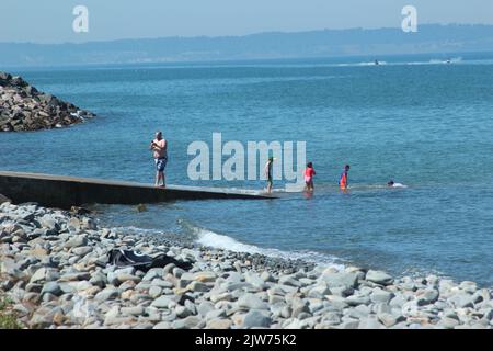 Sommer in Penmaenmawr, Nordwales Stockfoto