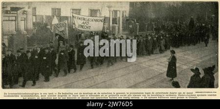 Bild einer Demonstration zum hohen Preis vieler Lebensmittel auf der Burgemeester Reigerstraat in Utrecht. Stockfoto