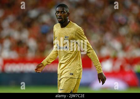 Ousmane Dembele vom FC Barcelona während des La Liga-Spiels zwischen dem FC Sevilla und dem FC Barcelona spielte am 3. September 2022 im Sanchez Pizjuan Stadum in Sevilla, Spanien. (Foto von Antonio Pozo / PRESSIN) Stockfoto