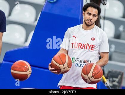 Shane Larkin aus der Türkei erwärmt sich Stockfoto