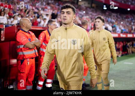 Sevilla, Spanien. 03. September 2022. Pedri des FC Barcelona beim LaLiga Santander Spiel zwischen dem FC Sevilla und dem FC Barcelona im Estadio Ramon Sanchez Pizjuan in Sevilla. (Foto: Gonzales Photo/Alamy Live News Stockfoto