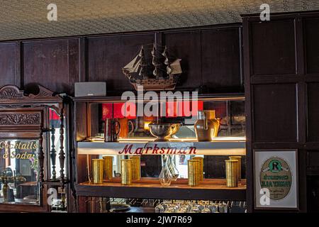 Das Marksman Public House in London, England. Stockfoto