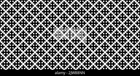 Abstrakter, moderner futuristischer Hintergrund mit Crosses Pixel Art-Stil Stockfoto