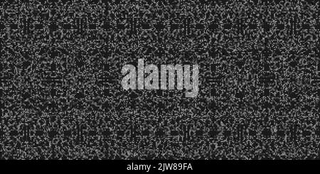Monochrome dunkle geometrische Pixel Art Stil Gitter Hintergrund moderne schwarze abstrakte Rauschen Textur Stockfoto