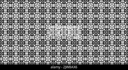 Monochrome geometrische Gitter Pixel Art Stil Hintergrund moderne schwarz-weiße abstrakte Mosaik-Textur Stockfoto