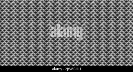 Dunkelschwarz monochrom geometrisches Gitter Pixel Art Stil Hintergrund moderne schwarz-weiße abstrakte Mosaik-Textur Stockfoto