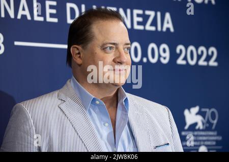 Lido Di Venezia, Italien. 04. September 2022. Brendan Fraser nimmt am 04. September 2022 in Venedig, Italien, an der Fotoschau für „The Whale“ beim Internationalen Filmfestival Venedig 79. Teil. © Foto: Cinzia Camela. Kredit: Unabhängige Fotoagentur/Alamy Live Nachrichten Stockfoto