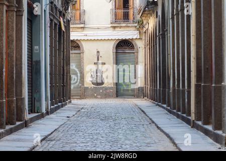 Marktstraße in der Innenstadt von Rio de Janeiro, Brasilien - 28. Oktober 2022: Marktstraße in der Innenstadt von Rio de Janeiro. Stockfoto