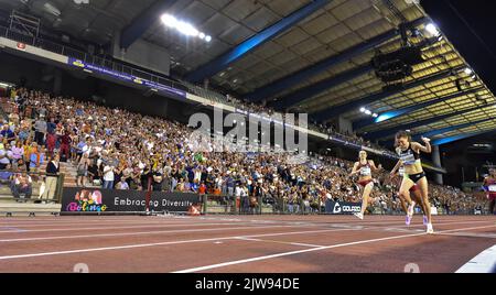 Ciara Mageean aus Irland gewinnt die Women's 1500m während des Allianz Memorial Van Damme 2022, Teil der Diamond League Serie 2022 im King Baudouin Stadion Stockfoto