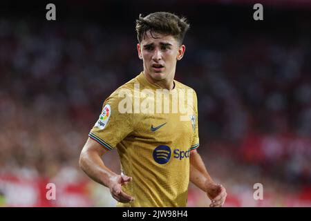 Sevilla, Spanien. 03. September 2022. Pablo Martín Páez Gavira 'Gavi' vom FC Barcelona während des Liga-Spiels zwischen dem FC Sevilla und dem FC Barcelona im Ramon Sanchez Pizjuan Stadium in Sevilla, Spanien. Bild: DAX Images/Alamy Live News Stockfoto