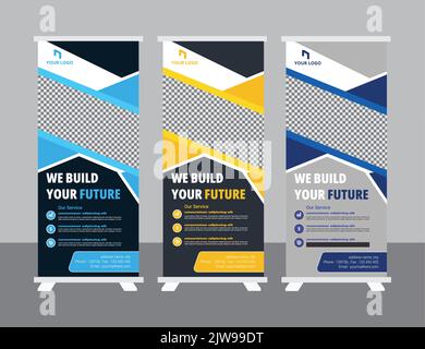 Roll up Banner Design Vorlage moderne xbanner rull up Design Golf Wettbewerb roll up bannemod Stock Vektor