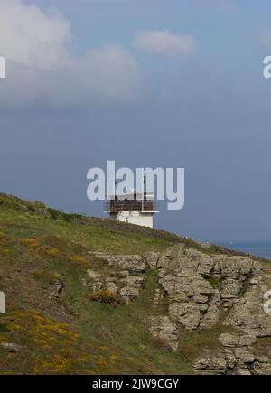 Bass Point Coastwatch Station, Lizard, Cornwall, Großbritannien. Besetzt von der National Coastwatch Institution. Stockfoto