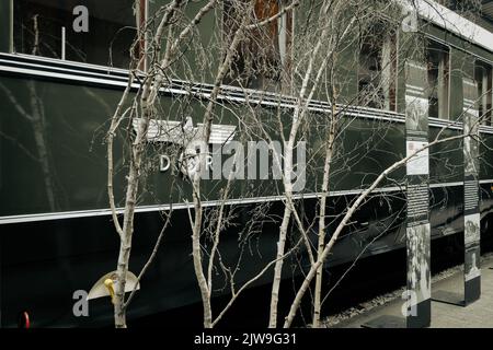 Außenansicht des Bochumer Eisenbahnmuseums Deutsche Eisenbahngeschichte Stockfoto