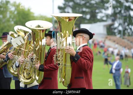 Grafenegg, Niederösterreich, Österreich. 4.. September 2022. Abschluss des Festivals Blaskapellen in Grafenegg Stockfoto