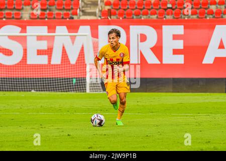 MALLORCA, SPANIEN - 3. SEPTEMBER: Rodrigo Riquelme von Girona CF zwischen RCD Mallorca und Girona CF von La Liga Santander am 3. September 2022 im Visit Mallorca Stadium Son Moix in Mallorca, Spanien. (Foto von Samuel Carreño/ PX Images) Stockfoto