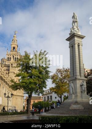 Monumento a la Inmaculada Concepción, Sevilla Stockfoto