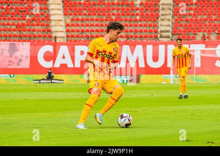 MALLORCA, SPANIEN - 3. SEPTEMBER: Miguel Gutierrez von Girona CF zwischen RCD Mallorca und Girona CF von La Liga Santander am 3. September 2022 im Visit Mallorca Stadium Son Moix in Mallorca, Spanien. (Foto von Samuel Carreño/ PX Images) Stockfoto