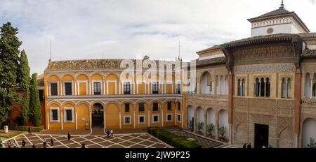 Patio de la Montería, Alcazar de Sevilla Stockfoto