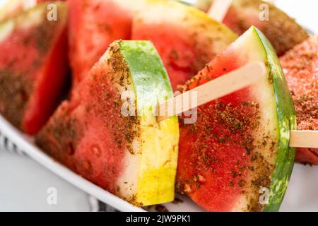 Chili Limette Wassermelone knallt Stockfoto