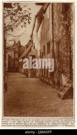 Blick auf die Fassaden der Wandhäuser 241-251 in Amersfoort. Stockfoto