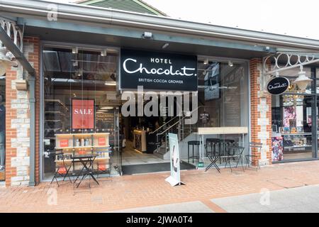 Hotel Chocolat Store ein britischer Kakao-Züchter im Clarks Village Outlet Shopping, Street, Somerset, England, Großbritannien Stockfoto