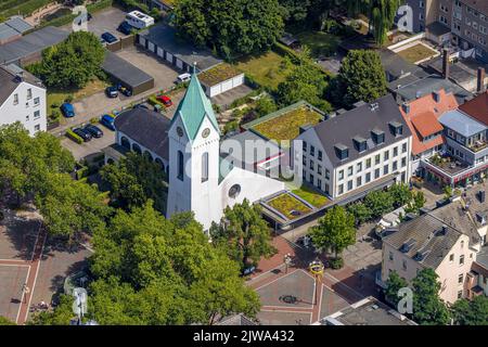 Luftaufnahme, Evang. kirche auf dem Markt, Hombruch, Dortmund, Ruhrgebiet, Nordrhein-Westfalen, Deutschland, Kultstätte, DE, Europa, Glaubensgemeinschaft, P Stockfoto