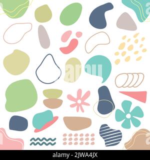 Abstrakte Formelemente handgezeichneter Vektor Stock Vektor