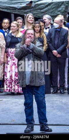 Stephen Gould, Vorhang auf bei Wagners Tannhauser, Bayreuther Opernfestspiele 2022, Bayern, Deutschland Stockfoto