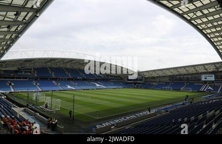 Brighton und Hove, Großbritannien. 4. September 2022. Eine allgemeine Ansicht des Stadions während des Premier League-Spiels im AMEX Stadium, Brighton und Hove. Bildnachweis sollte lauten: Paul Terry/Sportimage Kredit: Sportimage/Alamy Live News Stockfoto