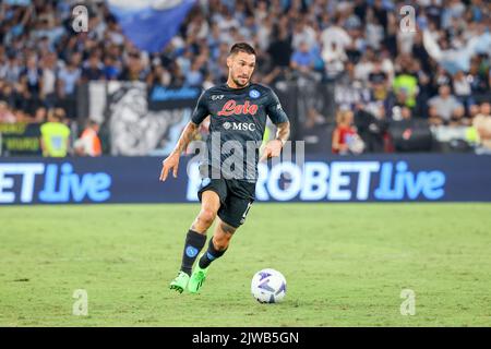 Rom, Latium, Italien. 3. September 2022. Während des italienischen Serie-A-Fußballmatches SS Lazio gegen SSC Napoli, im Olympiastadion in Rom.im Bild: Matteo Politano von SSC Napoli (Bild: © Fabio Sasso/ZUMA Press Wire) Stockfoto