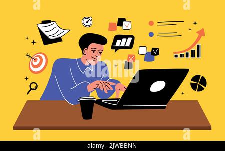 Multitasking man-Konzept Stock Vektor