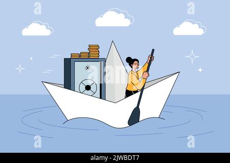 Entfliehen Sie mit Geld Stock Vektor