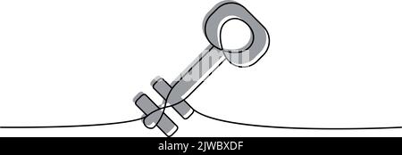 Geben Sie eine Zeile farbige kontinuierliche Zeichnung ein. Home-Taste kontinuierliche eine Zeile bunte Abbildung. Vektor minimalistische lineare Illustration Stock Vektor